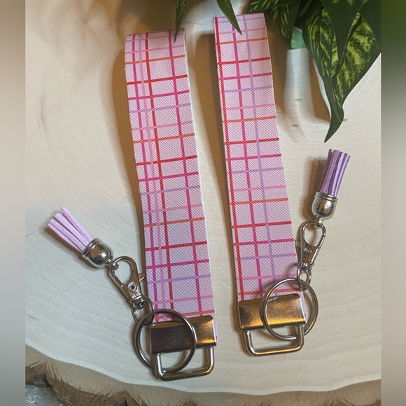 Color Valentines Pattern Print Womens Keychain Wristlet (price for 1) - Picture 2 of 3